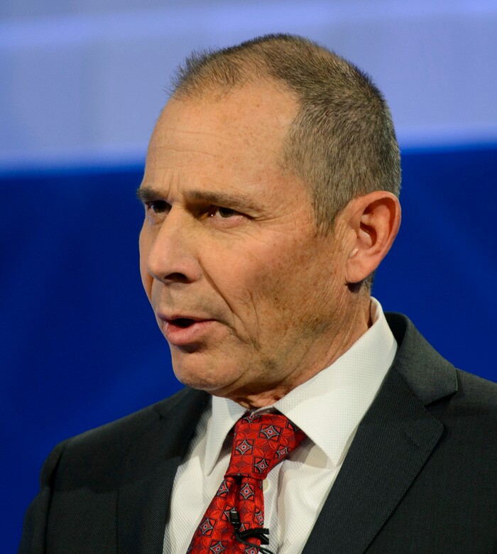 (Steve Griffin  |  The Salt Lake Tribune)   Republican John Curtis answers a question as he participates in a debate hosted by the Utah Debate Commission at the KBYU Studios on the BYU campus in Provo Wednesday October 18, 2017. He was joined by United Utah Party candidate Jim Bennett and Democrat Kathie Allen as the three highest-polling candidates in the special election to fill UtahÕs vacant 3rd District congressional seat.