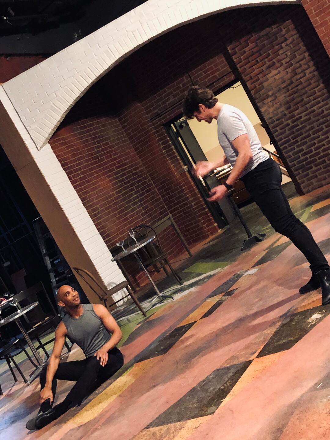 (Photo courtesy Joshua Black/Salt Lake Acting Company) Darrell T. Joe and choreographer Christopher Ruud rehearse “Silent Dancer.”