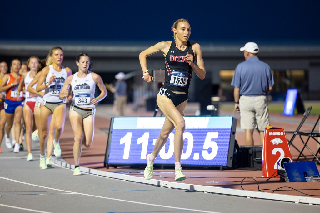 (Utah Athletics) Utah distance runner Cara Woolnough competes at the West Regionals last week in Arkansas. Woolnough's second place finish in the 5,000-meter run qualified her for the NCAA championships. This will be the first time since 2012 that the Utah women have sent multiple athletes to the championships meet.