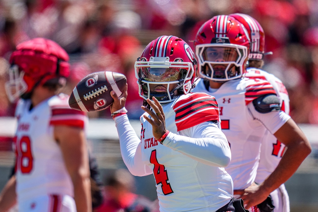(Trent Nelson  |  The Salt Lake Tribune) Utah quarterback Devon Dampier (4) at the Utah Utes spring football game in Salt Lake City on Saturday, April 19, 2025.