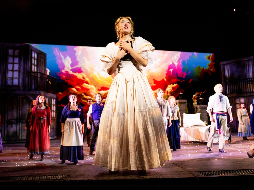 (Roger Kisby  |  The New York Times) Rachel Schoenecker plays as Cosette in Tuacahn Amphitheatre's production of "Les Misérables" in Ivins. 