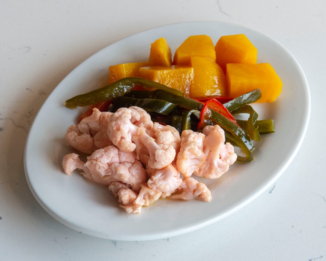 (Rick Egan  |  The Salt Lake Tribune)       House Pickles at Stratford Proper Cafe & Bistro. Tuesday, April 16, 2019.