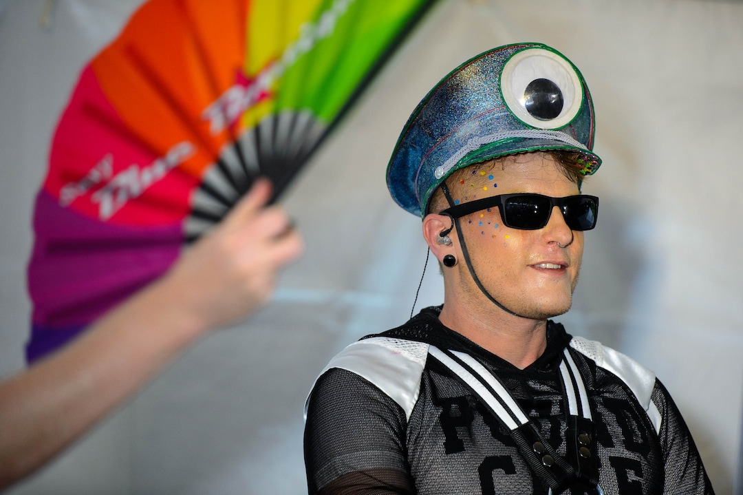(Trent Nelson  |  The Salt Lake Tribune)DJ Flame Fatale works up a sweat at the Utah Pride Festival in Salt Lake City on Saturday June 1, 2019.