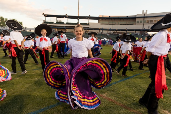 ( Courtesy photo | The Church of Jesus Christ of the Latter-day Saints) Thousands attended a cultural celebration for the completion of the Tucson Temple as some 2,100 young Latter-day Saints presented the history of the church in Arizona through son and dance at the Kino Veterans Memorial Stadium on Saturday, Aug. 12, 2017.