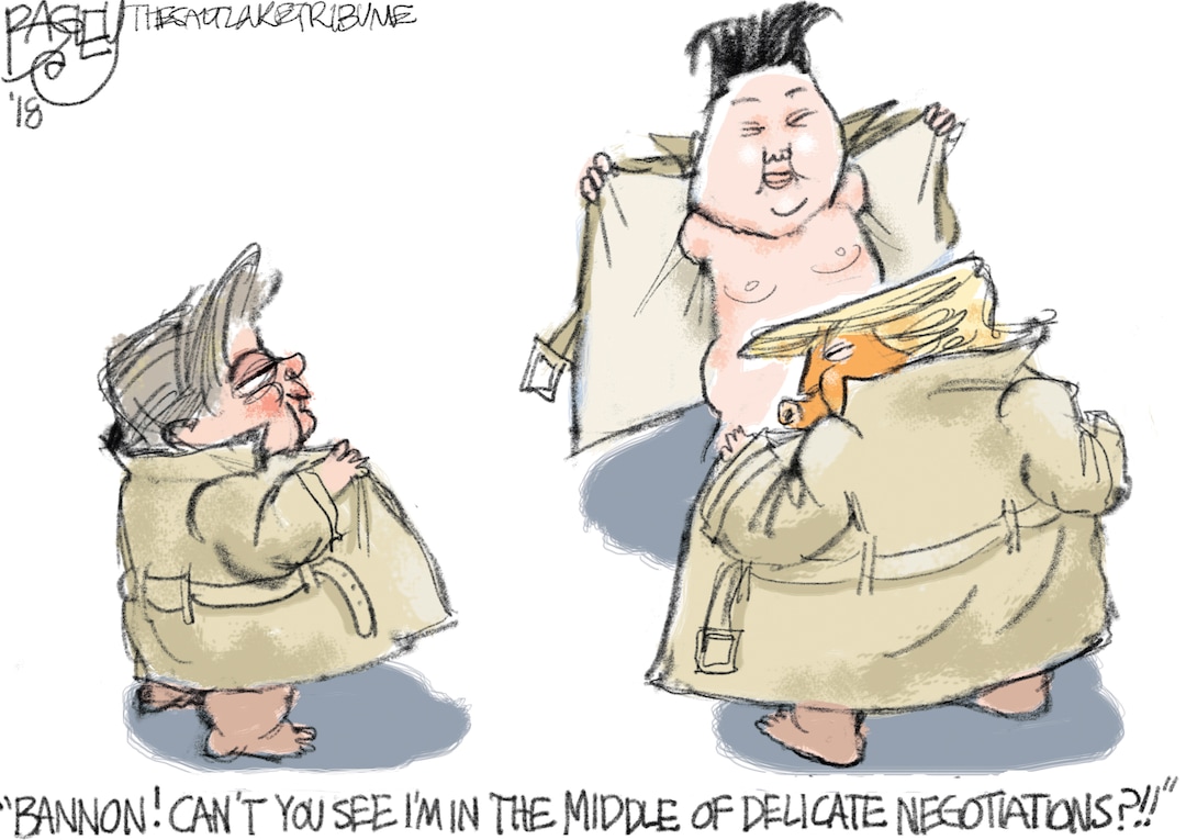 This Pat Bagley cartoon appears in The Salt Lake Tribune on Thursday, Jan. 4, 2018.