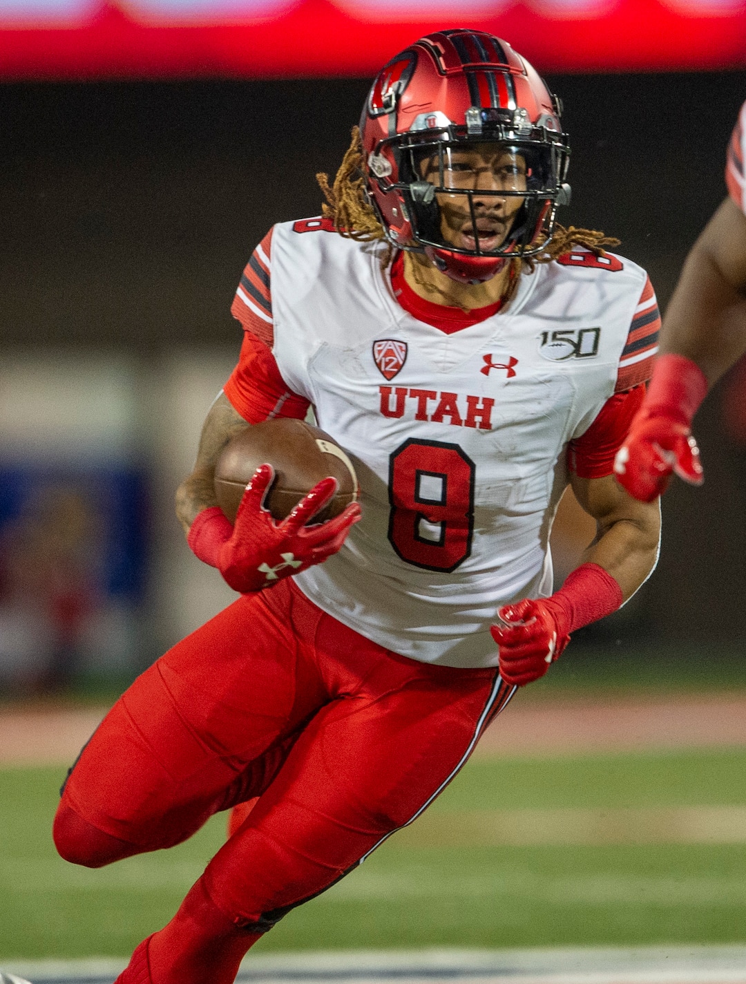 (Rick Egan  |  The Salt Lake Tribune)      Utah wide receiver Derrick Vickers (8) runs the ball for the Utes, in PAC-12 action between the Utah Utes and the Arizona Wildcats in Tucson, Saturday, Nov. 23, 2019.