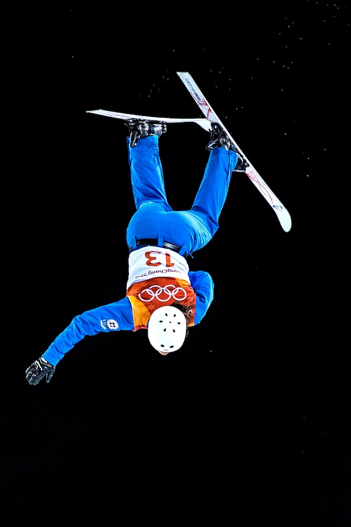 (Chris Detrick  |  The Salt Lake Tribune)  USAÕs Ashley Caldwell competes during the Ladies' Aerials Qualification at Phoenix Park during the Pyeongchang 2018 Winter Olympics Thursday, Feb. 15, 2018.  Caldwell's highest score was 81.81 and did not advance to the finals. 