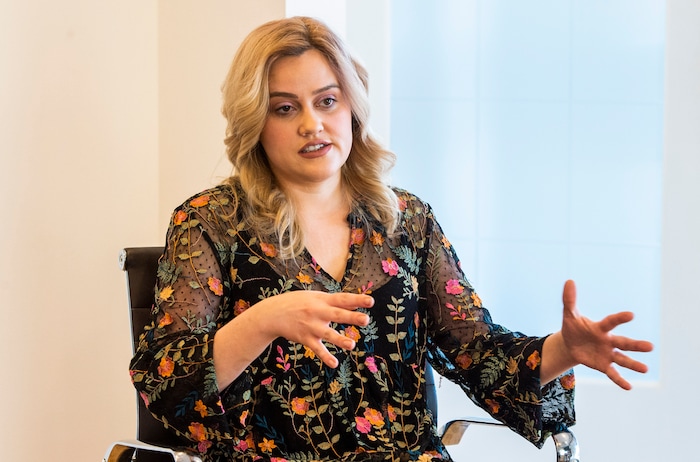 (Rick Egan  |  The Salt Lake Tribune)     Alyssa Brown talks about the precautions undertaken at Mid City Salon to protect employees and customers during the coronavirus, Saturday, March 21, 2020.