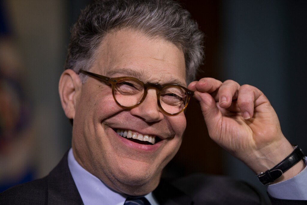 FILE - In this June 15, 2016, file photo, Sen. Al Franken, D-Minn., laughs during an interview with The Associated Press in his office on Capitol Hill in Washington. Franken has spent much of his nine years as senator trying to shed his funnyman image and digging into issues. That rising trajectory has been interrupted by allegations that he forcibly kissed one woman and squeezed another’s buttocks without their permission.(AP Photo/J. Scott Applewhite, File)