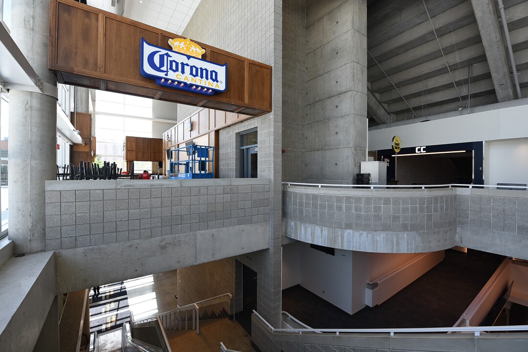 (Francisco Kjolseth  |  The Salt Lake Tribune)  The Jazz unveil renovations for the arena, starting with the J-Note statue and then offering self-guided tours of the venue on Tuesday, Sept. 26, 2017. The arena features new seats, new concourse areas, new anchor restaurants and open spaces for more social experiences at Jazz games and events.