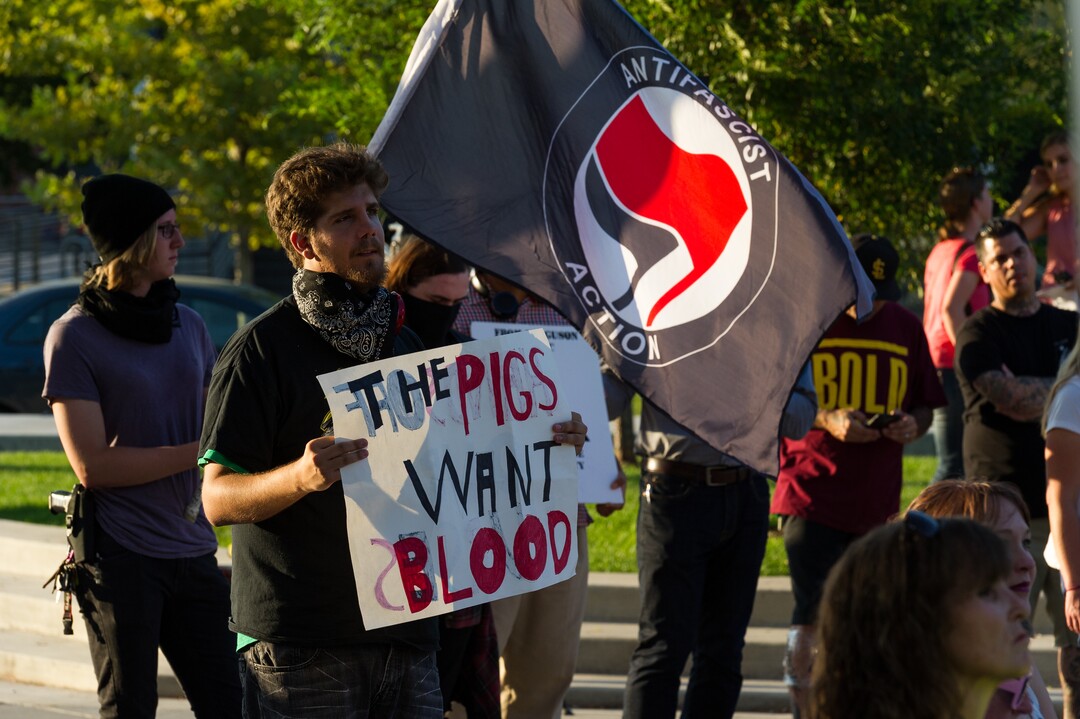 (Alex Gallivan | Special to the Tribune) People protest at an Emergency Rally hosted by Utah Against Police Brutality, in response to the arrest of U of U nurse Alex Wubbels. Wubbels was arrested by SLCPD Detective Jeff Payne after she refused to take blood from an unconscious patient, which is against hospital policy.