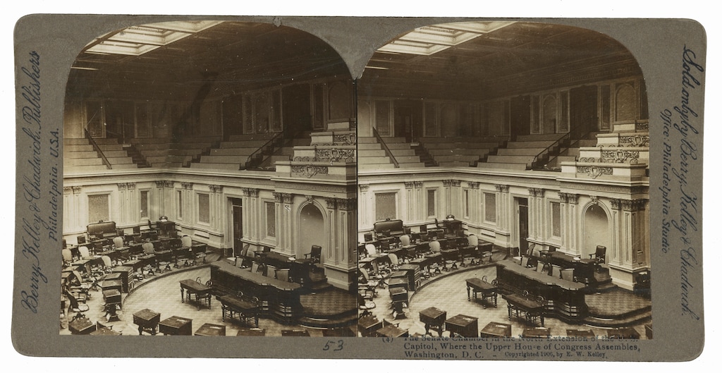 (Library of Congress via The New York Times)
An image provided by the Library of Congress shows the Senate chamber in the north extension of the U.S. Capitol, where the Upper House of Congress assembles, in Washington, circa 1906. "I want to ask a larger question. What, exactly, are the rules of the Senate -- and of Congress in general -- for," writes The New York Times opinion columnist Jamelle Bouie.