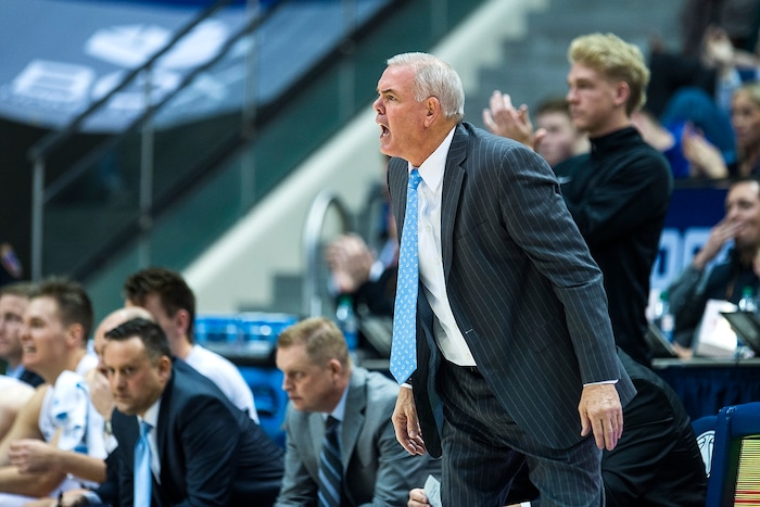 (Chris Detrick  |  The Salt Lake Tribune)  Brigham Young Cougars head coach Dave Rose during the game at the Marriott Center Thursday, December 21, 2017.  