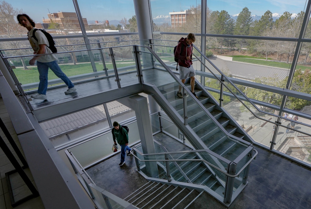 (Francisco Kjolseth | The Salt Lake Tribune) The Warnock Engineering building on the University of Utah campus is pictured on Monday, April 22, 2024. Higher education is likely to face budget cuts — up to 10% — during the 2025 legislative session, says Utah House Speaker Mike Schultz.