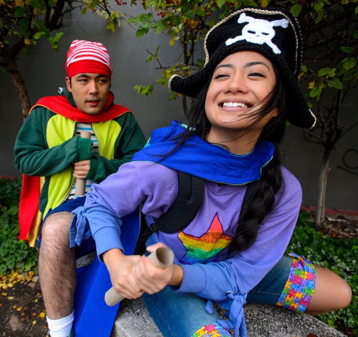(Steve Griffin  |  The Salt Lake Tribune) Ashley Marian Ramos and Benjamin Young rehearse for Elaine Jarvik's new children's play, "RIVER.SWAMP.CAVE.MOUNTAIN."