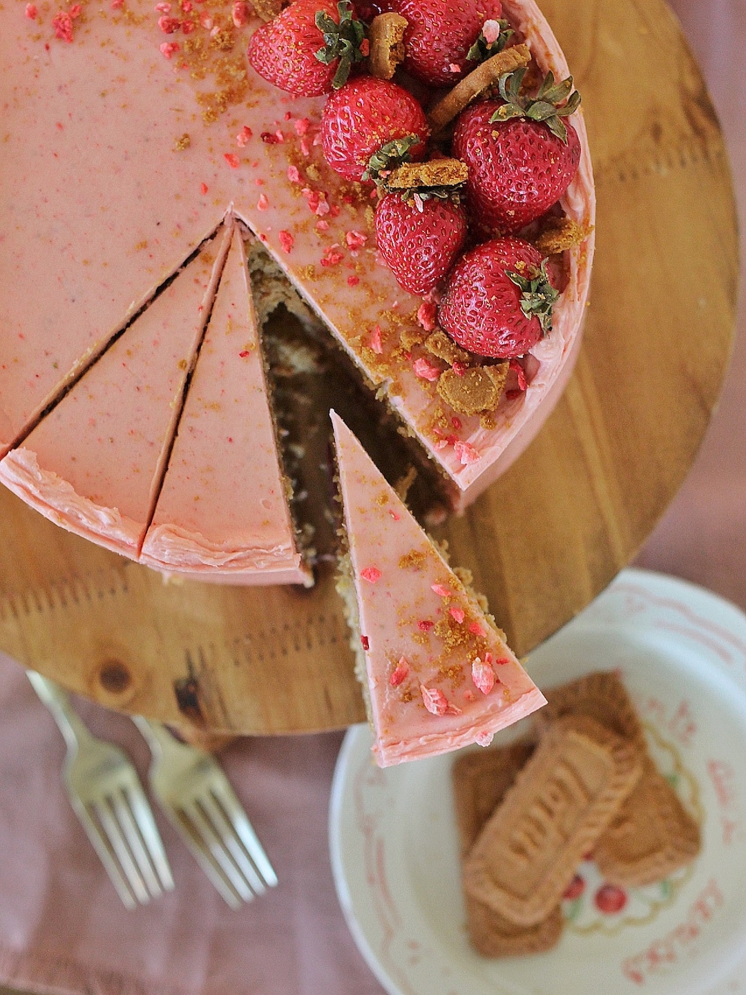 (Photo by Trina Harris Photography | Courtesy of Courtney Rich) Cake by Courtney's Strawberry Biscoff Cake.