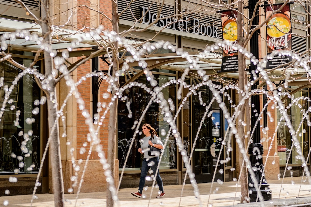 (Trent Nelson  |  The Salt Lake Tribune) Deseret Book's downtown location in Salt Lake City in March 2020. The commercial publisher and retailer is owned by The Church of Jesus Christ of Latter-day Saints.