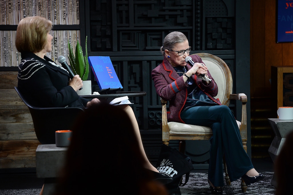 (Scott Sommerdorf   |  The Salt Lake Tribune)   Supreme Court Justice Ruth Bader Ginsburg is interviewed at Sundance's Cinema Cafe by NPR's Nina Totenberg, left, in connection with the documentary "RBG", Sunday, January 21, 2018.