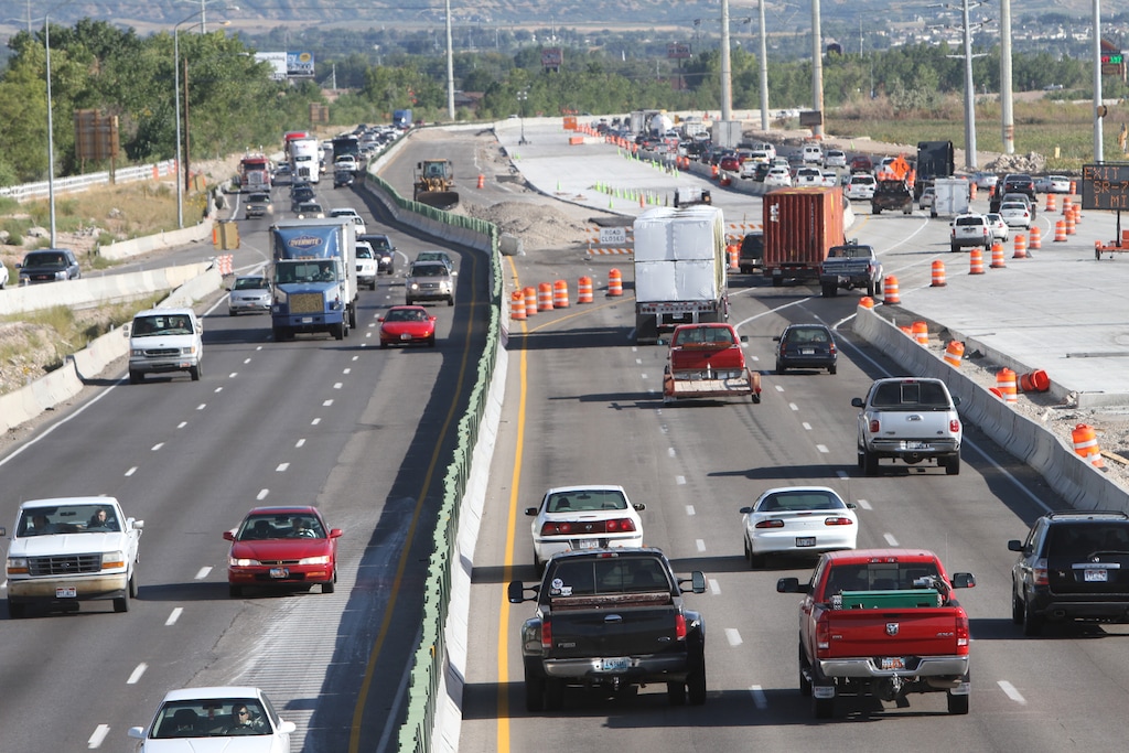 Rick Egan  |  The Salt Lake TribuneA file photo of I-15 freeway construction, looking south from an overpass in Utah County.