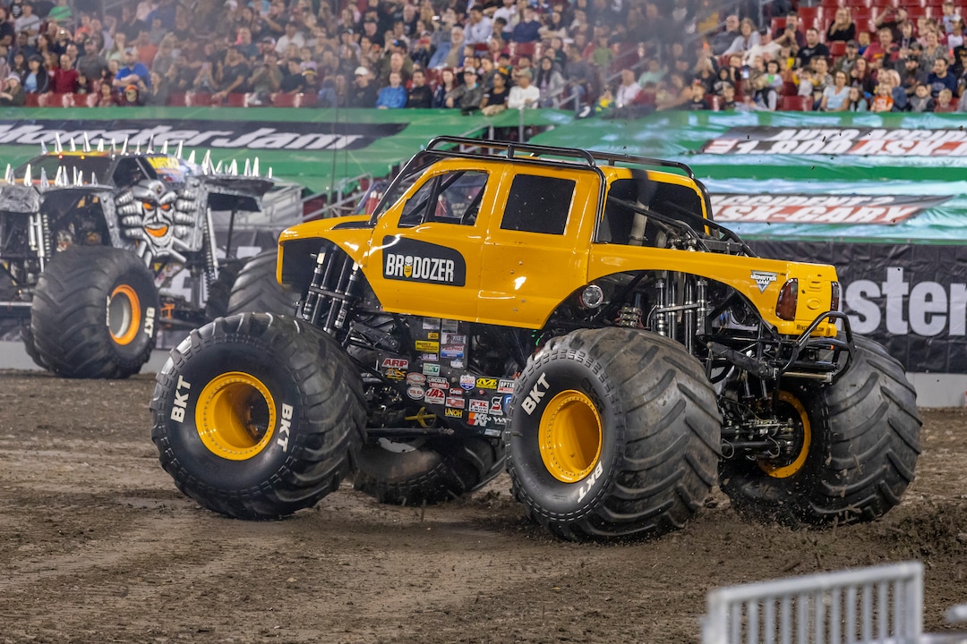 (Photo courtesy Discovery Channel) Heavy D (aka David Sparks) will be behind the wheel of Brodozer on Monday, attempting to jump the monster truck over a small plane while it's in flight in the season finaleof “Diesel Brothers.”