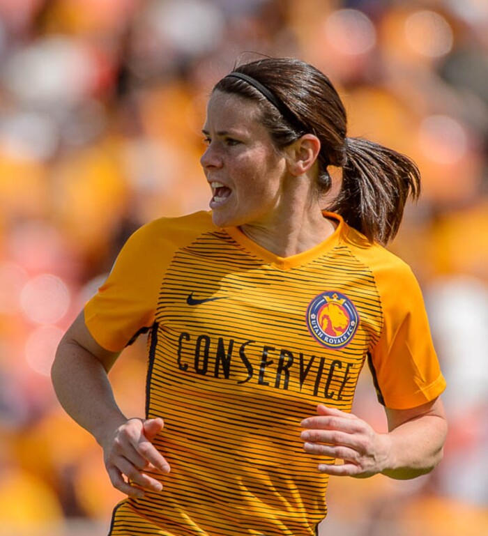 (Trent Nelson | The Salt Lake Tribune)  
Utah Royals FC hosts the Chicago Red Stars, at Rio Tinto Stadium in Sandy, Saturday April 14, 2018. Utah Royals FC midfielder Diana Matheson (10).