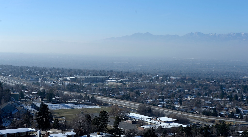 (Al Hartmann  |  The Salt Lake Tribune) 	
View diminishes as one looks from the east foothills above I-215 into the mid part of the Salt Lake Valley Friday.
