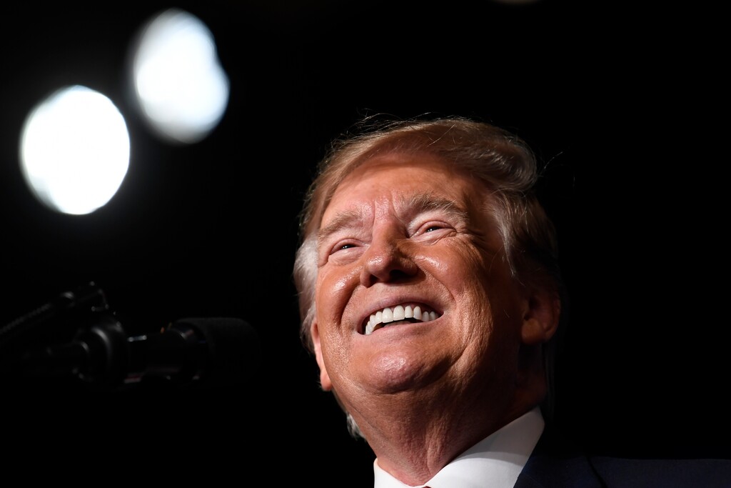 President Donald Trump speak at the American Veterans (AMVETS) 75th National Convention in Louisville, Ky., Wednesday, Aug. 21, 2019. A new poll finds about 6 in 10 Americans disapprove of President Donald Trump’s overall job performance. The poll released Thursday by The Associated Press-NORC Center for Public Affairs Research finds some support for the president’s handling of the U.S. economy, but it gives him weak marks on other major issues. Just 36% of Americans approve of the way Trump is handling his job as president, and 62% disapprove. Among Republicans, nearly 8 in 10 approve of his overall job performance. (AP Photo/Susan Walsh)
