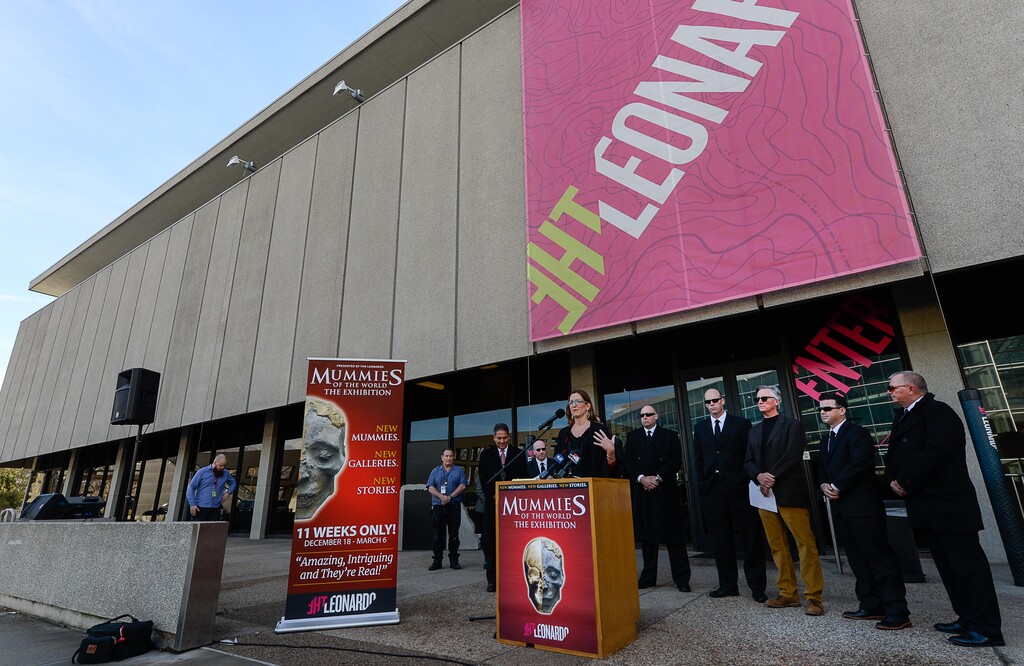 Francisco Kjolseth | The Salt Lake Tribune
The Leonardo welcomes 200 mummies and artifacts under heavy security after making their way through the streets of Salt Lake City for the upcoming "Mummies of the World: The Exhibition." The mummies have traveled more than 2,000 miles from Orlando, Fla. to make their return to Salt Lake City. The return engagement of "Mummies of the World" in Salt Lake City will be featuring new mummies, new galleries and new stories, many never before-seen in the region.