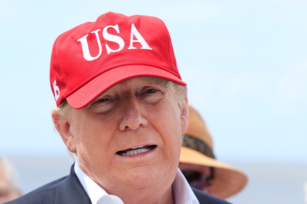 (Manuel Balce Ceneta | Associated Press file photo) President Donald Trump speaks to reporters during a visit to Lake Okeechobee and Herbert Hoover Dike at Canal Point, Fla., Friday, March 29, 2019.