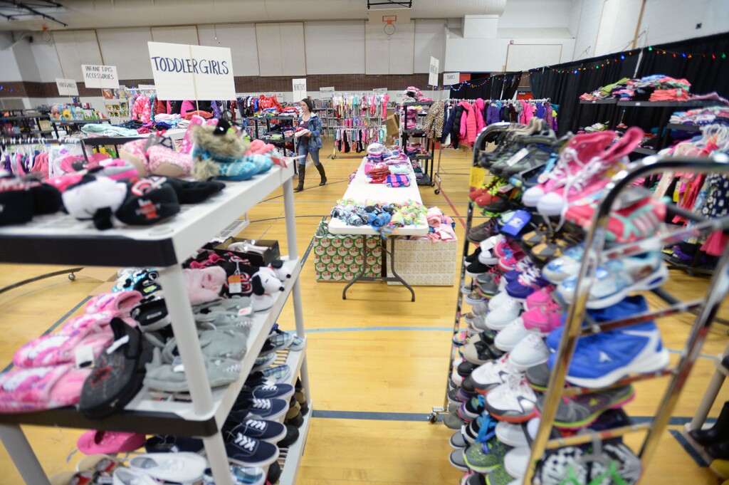 (Steve Griffin  |  The Salt Lake Tribune)

The Road Home, Volunteers of America and the YWCA have created Candy Cane Corner, a store where homeless parents can go to get Christmas gifts for their families, at Granite High School in Salt Lake City, Monday, November 30, 2015. To help stock Candy Cane Corner donations can be dropped off at the The Road Home and YWCA in Salt Lake City.
