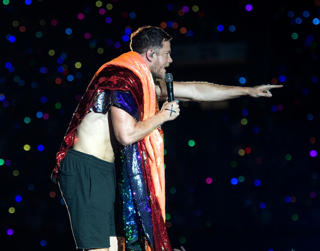 (Rick Egan  |  The Salt Lake Tribune)     Dan Reynolds performs with Imagine Dragons, at the Loveloud Festival at Rice-Eccles Stadium, Saturday, July 28, 2018.