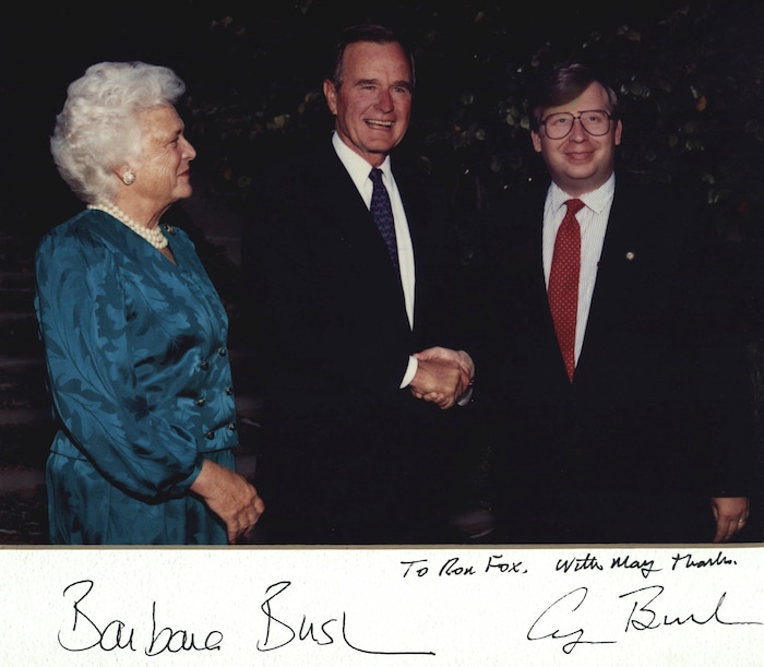 (Photo courtesy of Ronald Fox) Utah history buff Ronald Fox once worked under President George H.W. Bush as a White House advance man. Bush was one of three future presidents who signed a press kit for Fox at the Republican National Convention in 1972.