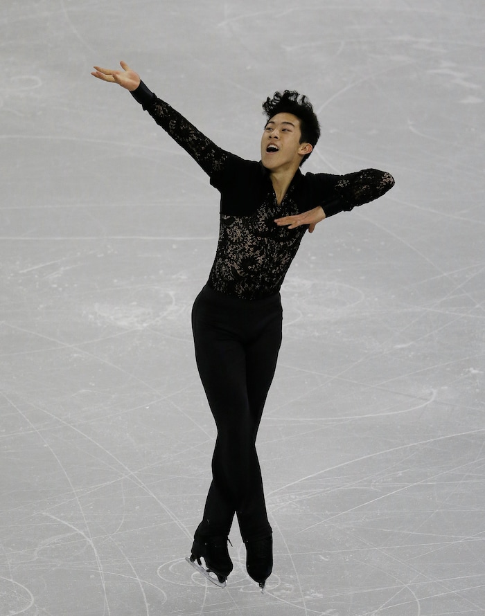 Nathan Chen of the United States competes in the Men Short Program at the ISU Four Continents Figure Skating Championships in Gangneung, South Korea, Friday, Feb. 17, 2017. (AP Photo/Ahn Young-joon)