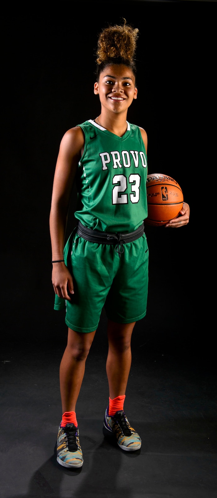 (Steve Griffin  |  The Salt Lake Tribune)  Prep basketball Lavender Briggs, Provo, in the Salt Lake Tribune studio in Salt Lake City Tuesday April 10, 2018.
