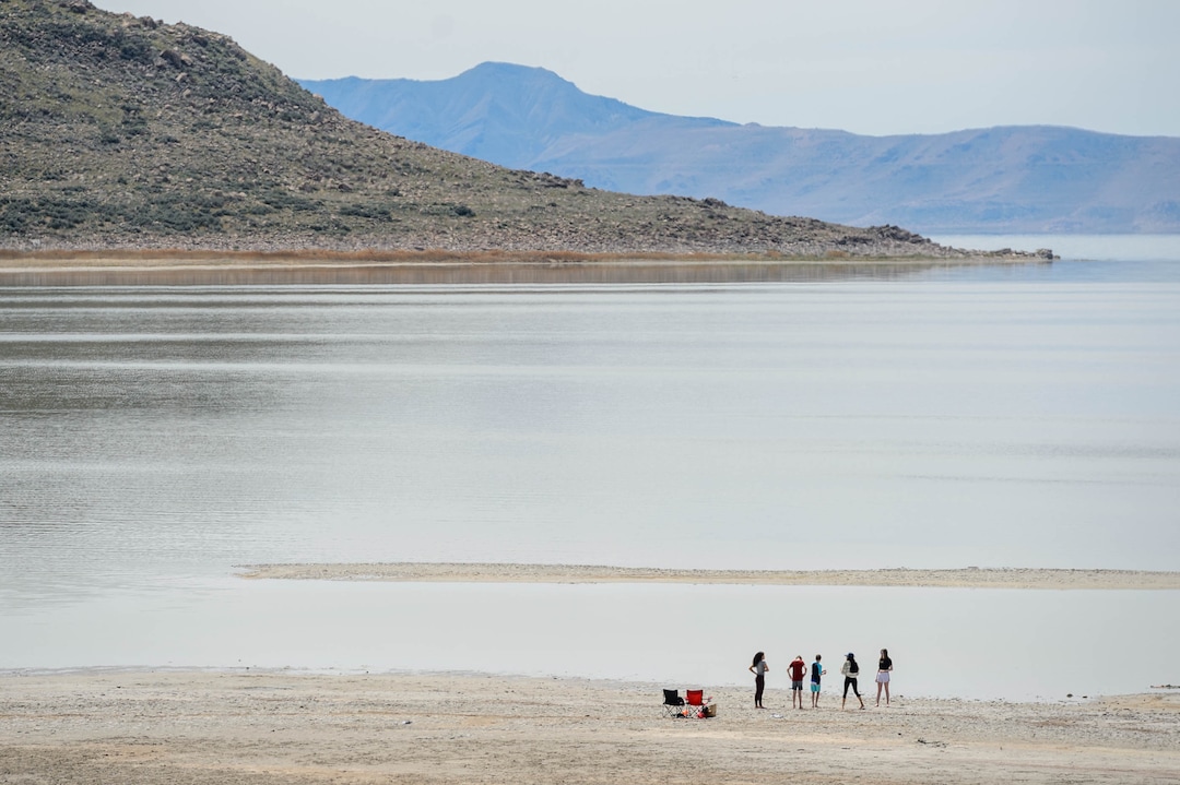(Trent Nelson  |  The Salt Lake Tribune) Bridger Bay at Antelope Island State Park, on Saturday, April 25, 2020.