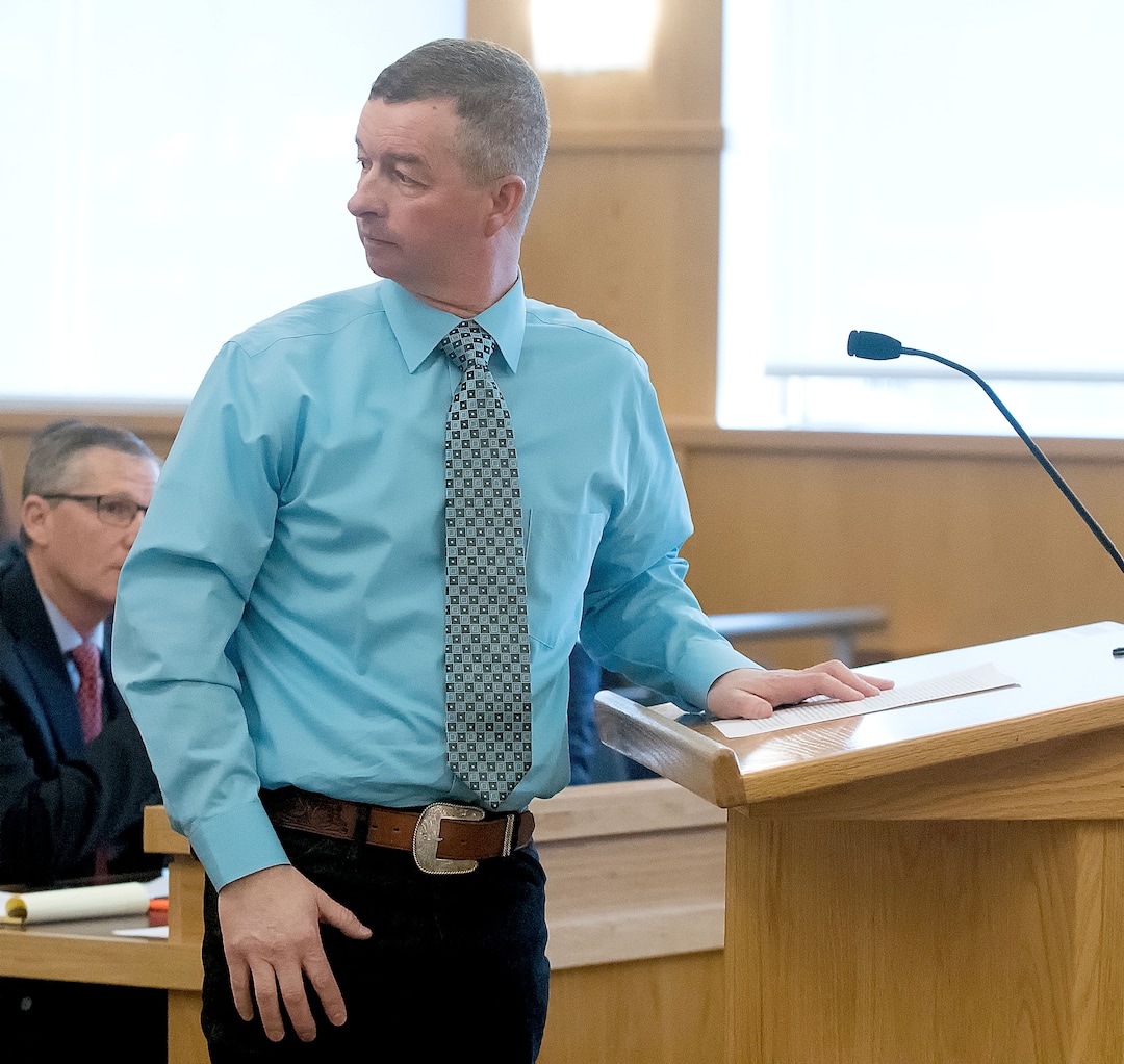 (Eli Lucero  |  Herald Journal, pool) Matt Turner, father of Deserae Turner, speaks during Colter Peterson's sentencing hearing for attempted aggravated murder and robbery, Thursday, Feb. 1, 2018, in Logan, Utah. Peterson received a sentence of 15 years to life for shooting Deserae Turner in February 2017, and leaving her for dead in a dry irrigation canal in Smithfield, Utah.