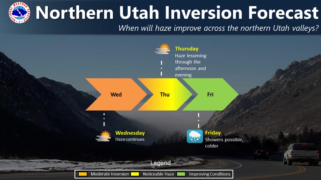 (Courtesy of the National Weather Service) The air quality in northern Utah will improve by Friday.