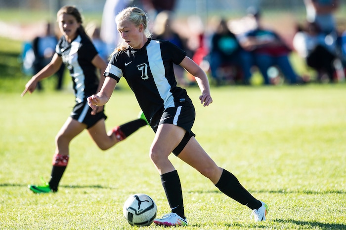 (Chris Detrick  |  The Salt Lake Tribune)  Syracuse's Ashlyn Hall (7) during the game at Fremont High School Thursday, October 5, 2017. 