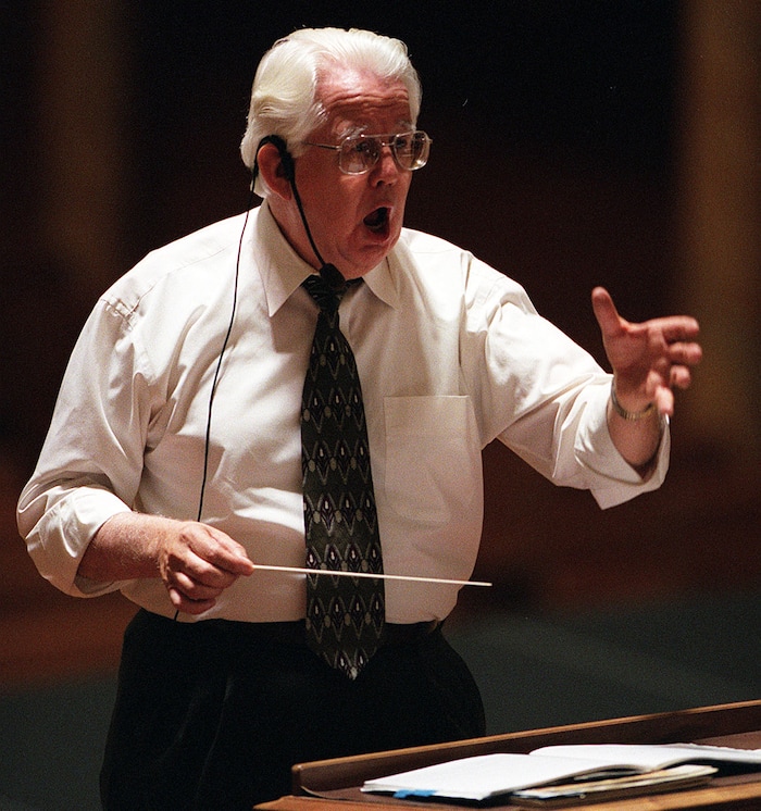 (Tribune File Photo) Tabernacle Choir director Jerold Ottley at a rehearsal with his group at the Tabernacle in October, 1999.