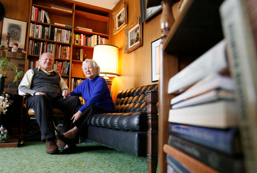 (Trent Nelson | Tribune file photo) Sam and Lila Weller, who ran Sam Weller's Bookstore for years, are interviewed in their Avenues home on March 23, 2006. Lila, now 103, continues to work part-time at Weller Book Works