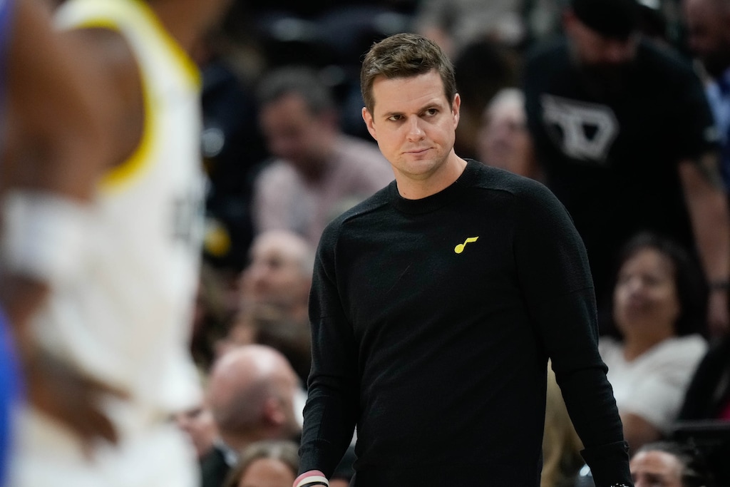 (Francisco Kjolseth  |  The Salt Lake Tribune) Utah Jazz coach Will Hardy as the Utah Jazz host the Orlando Magic during NBA basketball in Salt Lake City on Thursday, Nov. 2, 2023.