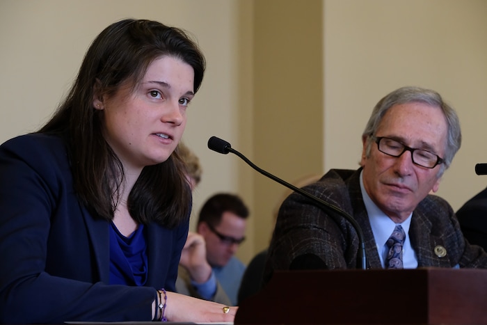 (Francisco Kjolseth  |  The Salt Lake Tribune)  Kathryn Windels, with the Catholic Diocese of Salt Lake City, expresses the diocese's support of HB379 which abolishes the death penalty, during a hearing before the House Criminal Justice and Law Enforcement Committee at the Capitol on Wednesday, Feb. 21, 2018.   