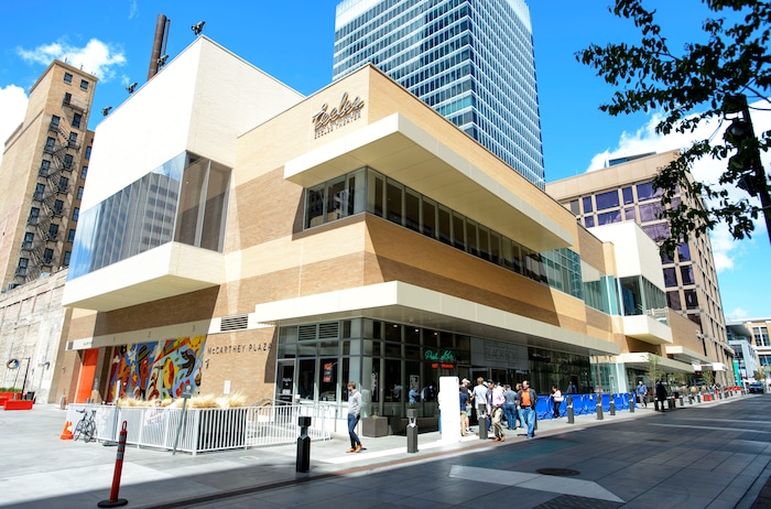 (Steve Griffin  |  The Salt Lake Tribune)  Patrons wait in line at Pretty Bird, a new Nashville-style hot chicken restaurant on Regent Street, in Salt Lake City Monday April 23, 2018.