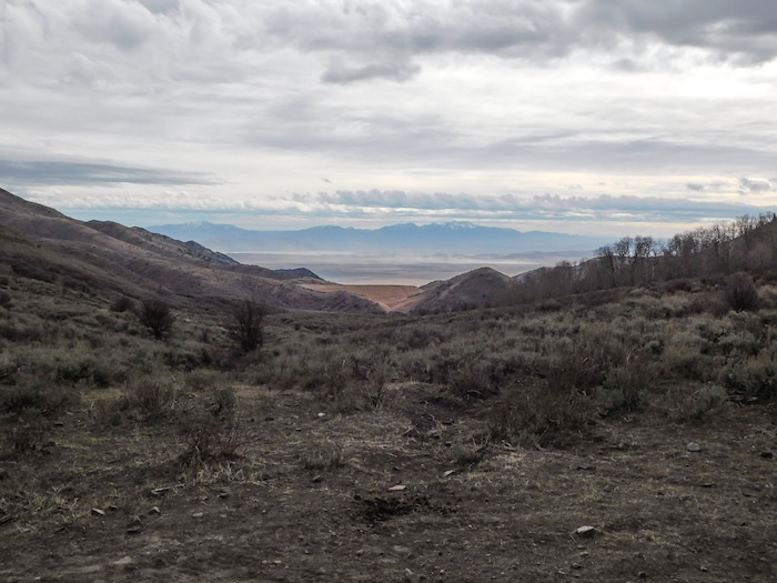(Erin Alberty | The Salt Lake Tribune)  Porphyry Hill offers sweeping views of Ophir Canyon and the Tooele Valley. Photo taken Nov. 27, 2017.