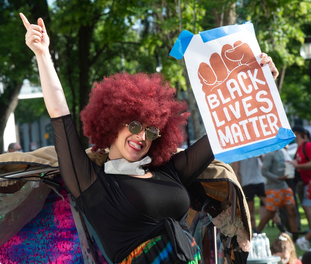 (Rick Egan  |  The Salt Lake Tribune)  Serena Queen of Clubs celebrates Juneteenth at Washington Square in Salt Lake City, on Friday, June 19, 2020.