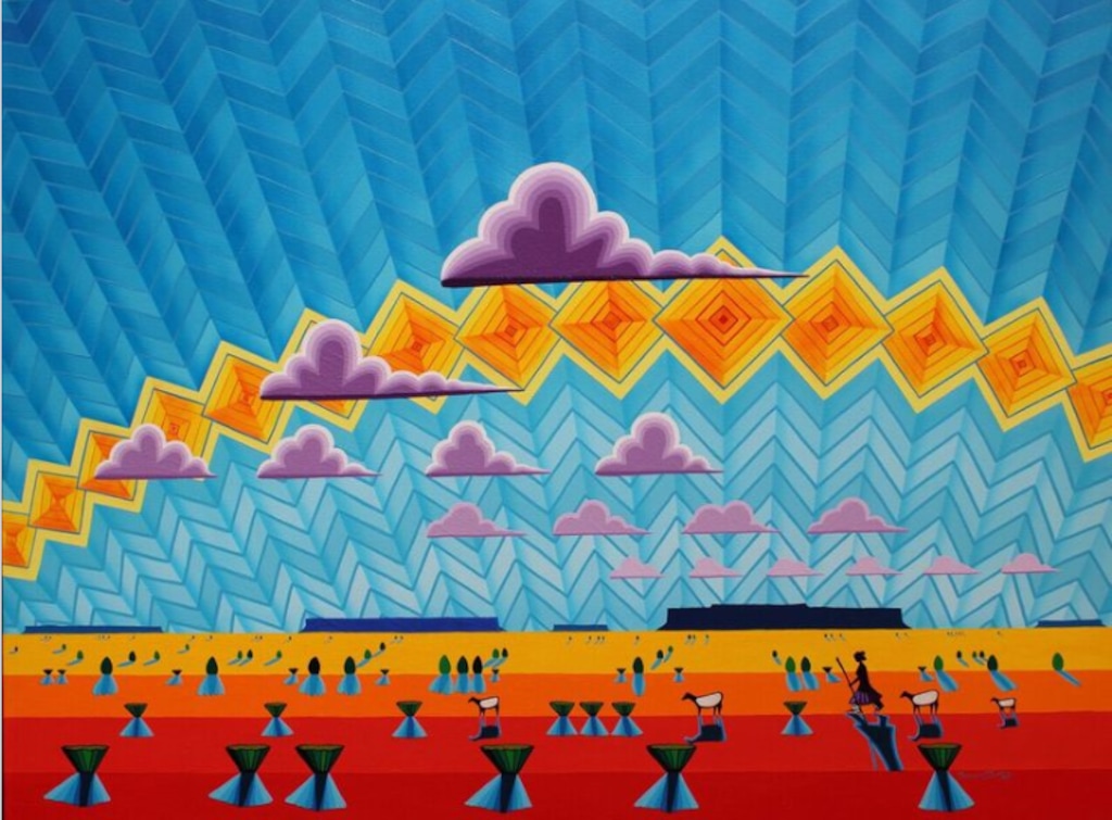 "Journey Under the Sun," a painting by Gil Scott, one of 20 artists participating in the 5th annual Indian Art Market on Oct. 14 and 15.