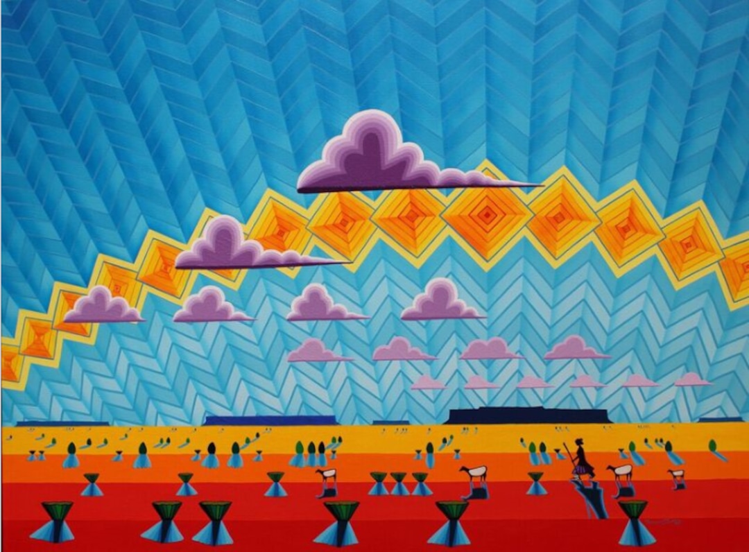 "Journey Under the Sun," a painting by Gilmore Scott, one of the artists participating in the 7th annual Indian Art Market on Oct. 12 and Oct. 13 .