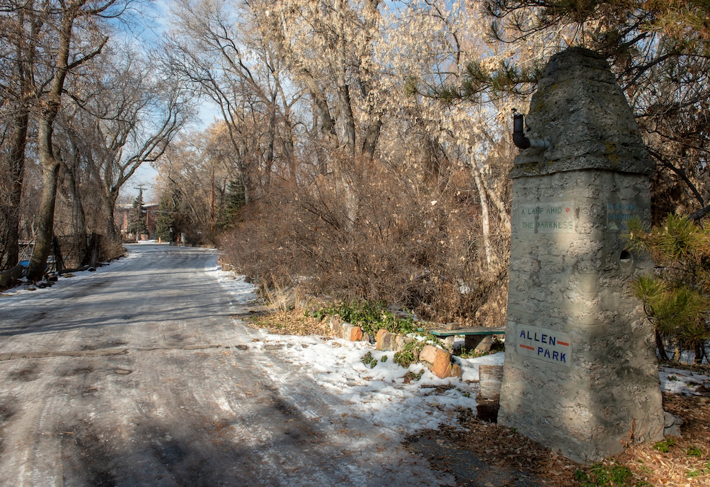 (Rick Egan  |  The Salt Lake Tribune)      One of the many mosiac's in Allen Park. All residents of Allen Park have to be out by the end of the day Monday, Jan. 14, 2019.