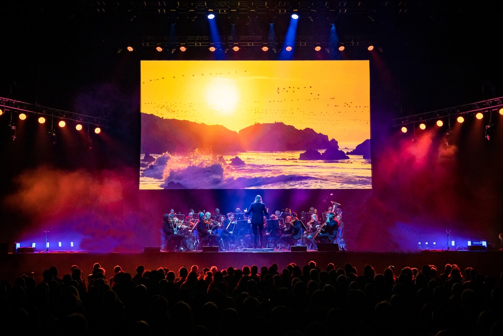 (GEALive) An orchestra performs the score of the nature documentary series "Our Planet," composed by Steven Price, in the stage presentation "Our Planet: Live in Concert," scheduled for the Eccles Theater in Salt Lake City on Feb. 14, 2023.
