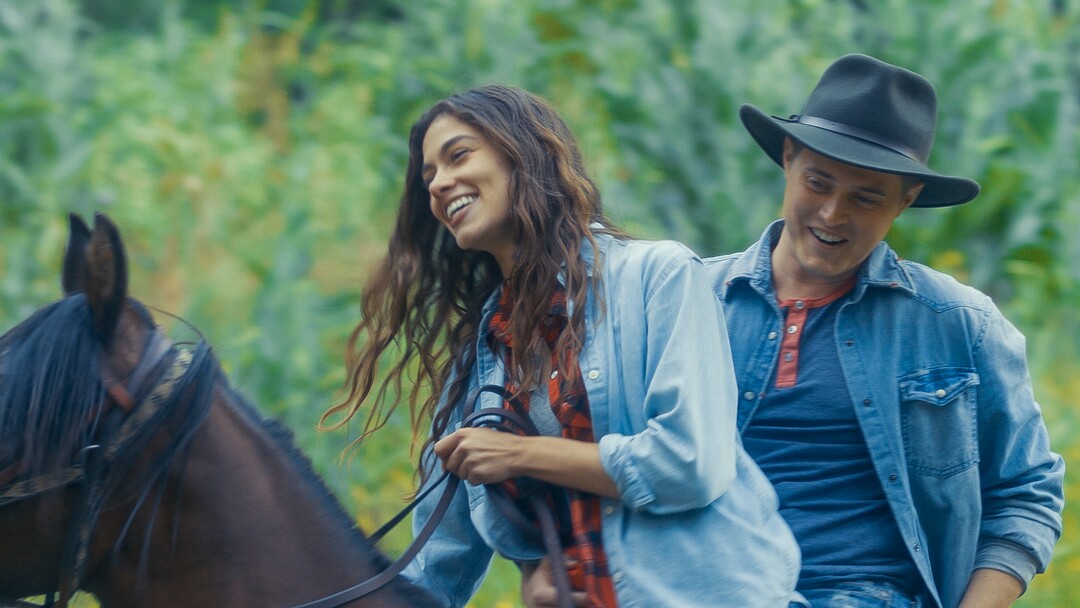 (Photo courtesy Pinnacle Peak Pictures) Jo (Sarah Davenport, left) and Laurie (Lucas Grabeel) go riding, in a scene from director Clare Niederpruem's modern-day adaptation of Louisa May Alcott's "Little Women."